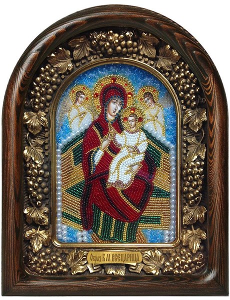 Икона Пресвятая Богородица Всецарица бисер 244099 - фото 24694