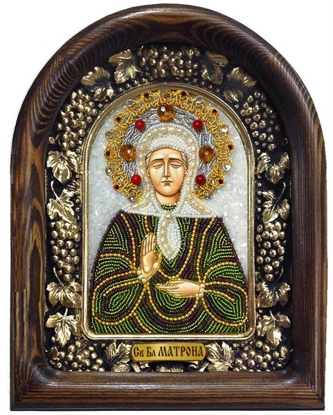 Икона Святая блаженная Матрона Московская бисер 244174