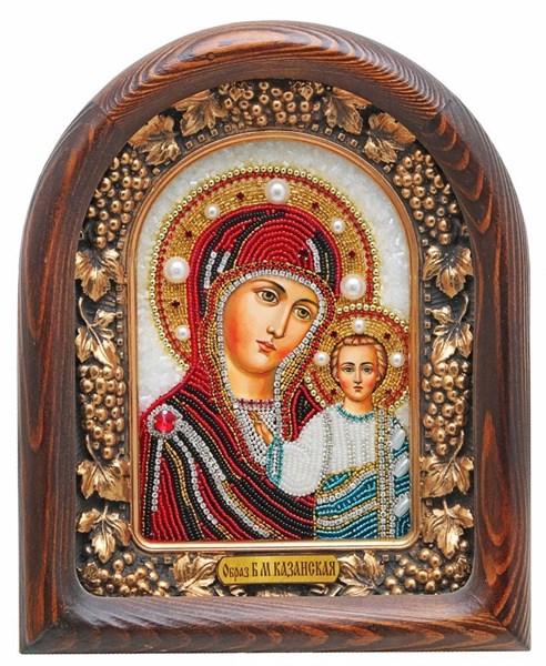 Икона Пресвятая Богородица Казанская бисер 244182 - фото 25009