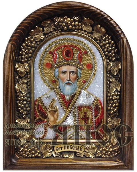 Икона Николай Чудотворец бисер 244193