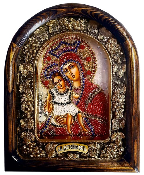 Богородица Достойно Есть бисер 244247