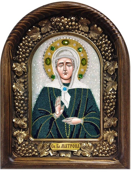 Икона Святая блаженная Матрона Московская бисер 244269