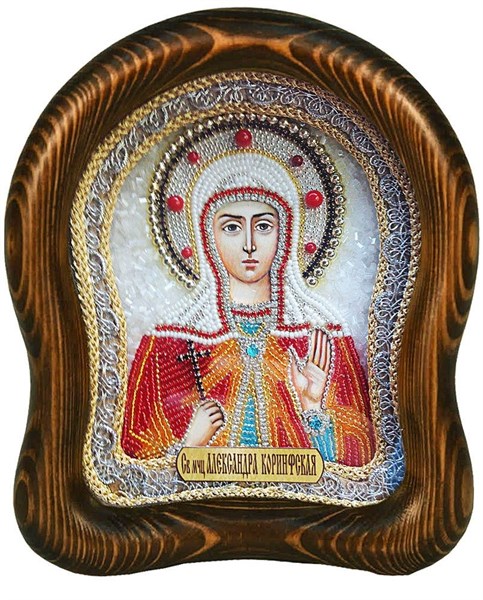 Икона Святая мученица Александра Коринфская бисер 244338 - фото 25724