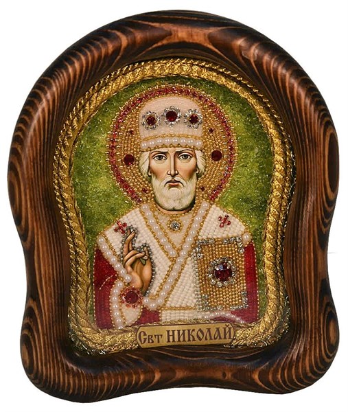 Икона Николай Чудотворец бисер 244341