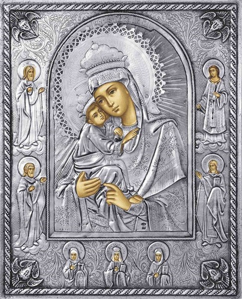Икона Почаевская Божья Матерь риза на дереве 253172 - фото 26592
