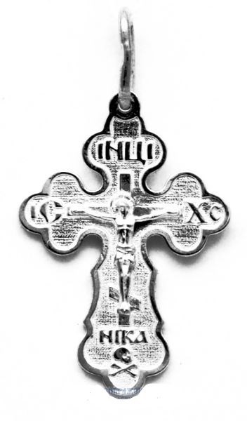 Крест православный серебряный с родием 1.82гр 252839