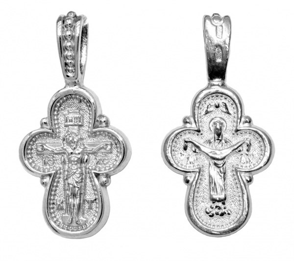 Крест православный серебряный с родием 2.68гр 252844