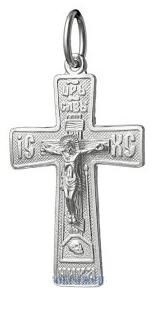 Крест православный серебряный с родием 1.7гр 252816