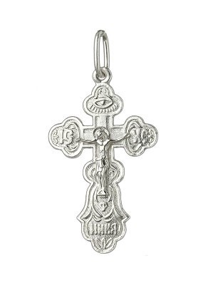 Крест православный серебряный с родием 1.95гр 252820