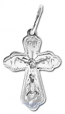 Крест православный серебряный с родием 1.64гр 252821