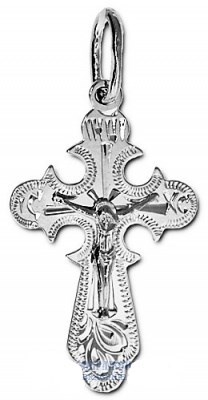 Крест православный серебряный с родием 2.02гр 252823