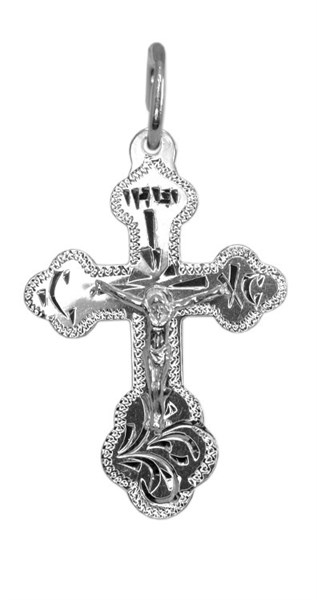 Крест православный серебряный с родием 2.24гр 252824
