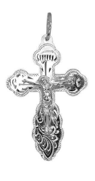 Крест православный серебряный с родием 3.99гр 252826