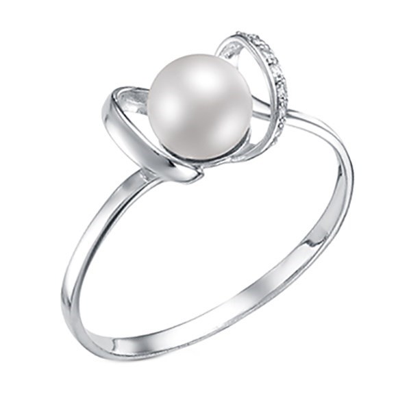 Кольцо серебряное с родием и фианитами 252752