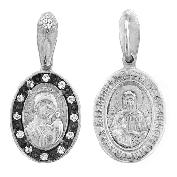 Подвеска серебряная Богородица и Матрона Святая 2.58гр 252667