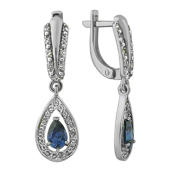 Серьги православные с фионитами серебряные 3.39гр 252668