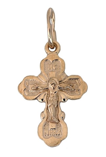 Крест православный серебряный с позолотой 0.98гр 252698