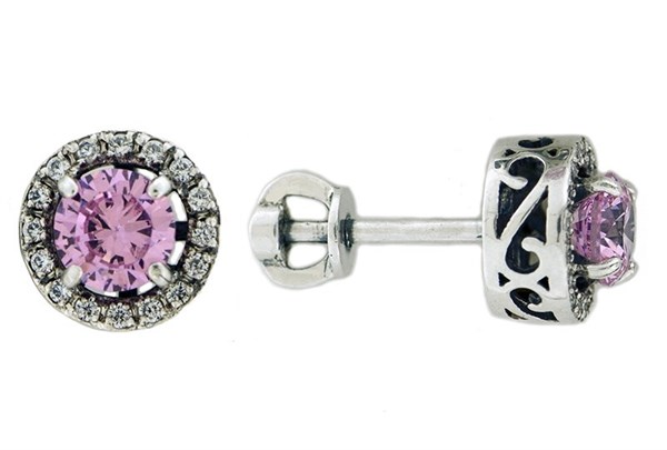 Серьги с фианитами серебряные 2.06гр 252645