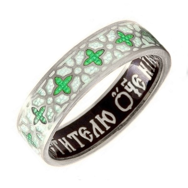 Серебряное кольцо с молитвой "Святителю Отче Николае, моли бога о нас" 20089