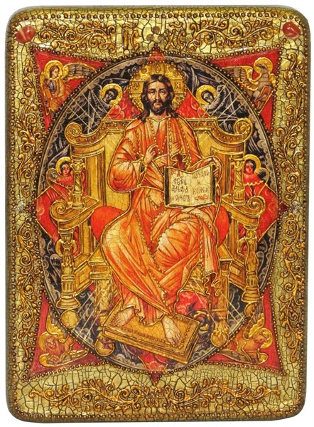 Аналойная икона Спас в Силах на мореном дубе 29х21 20668