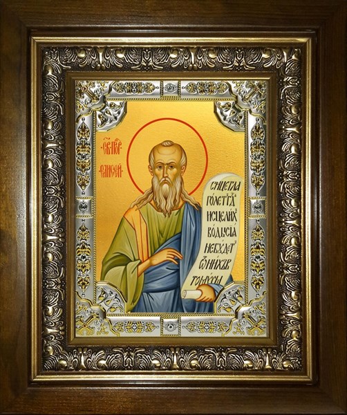 Икона Елисей пророк, в киоте 24х30 см 21203