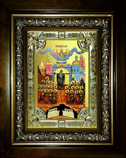 Икона Непроходимая дверь, икона Божией Матери, в киоте 24х30 см со стразами 21221 - фото 34983