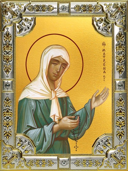 Икона Матрона Московская блаженная, 18х24 см, со стразами 21263