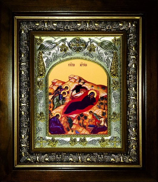 Икона Рождество Христово, в киоте 20х24 см, купить 21704