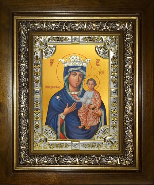 Икона Юровичская «Милосердная» икона Божией Матери, в киоте 24х30 см 21772