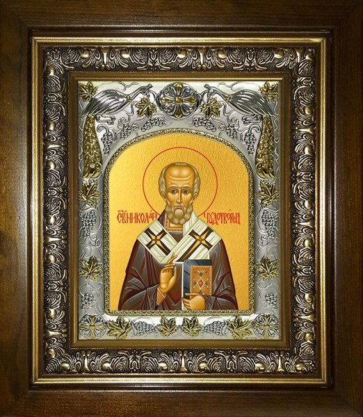Икона Николай чудотворец, архиепископ Мир Ликийских, святитель, в киоте 20х24 см 21855 - фото 35601