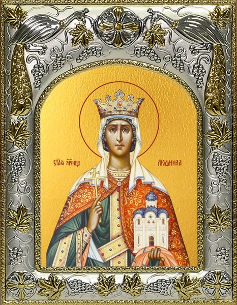 Икона Людмила мученица, княгиня Чешская, 14х18 см 22053