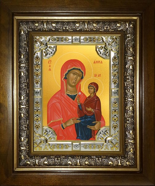 Икона Анна, мать Пресвятой Богородицы, праведная, икона, в киоте 24х30 см 22237