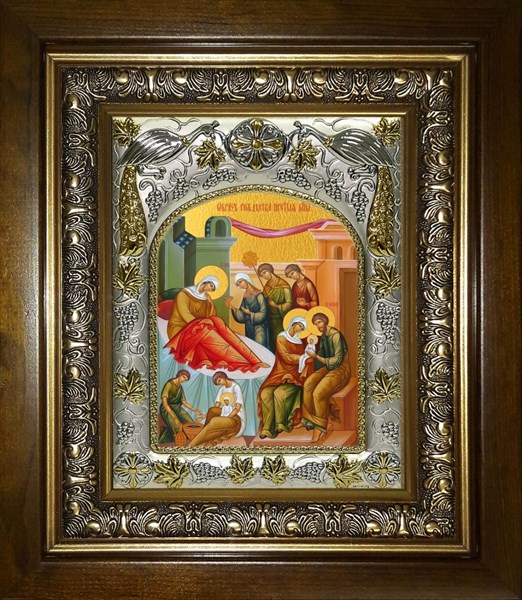 Икона Рождество Пресвятой Богородицы, в киоте 20х24 см 22303