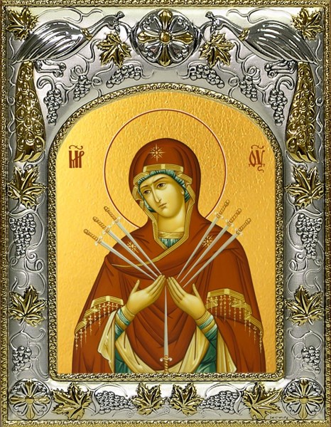 Икона Умягчение злых сердец, икона Божией Матери, 14х18 см 22778 - фото 36510