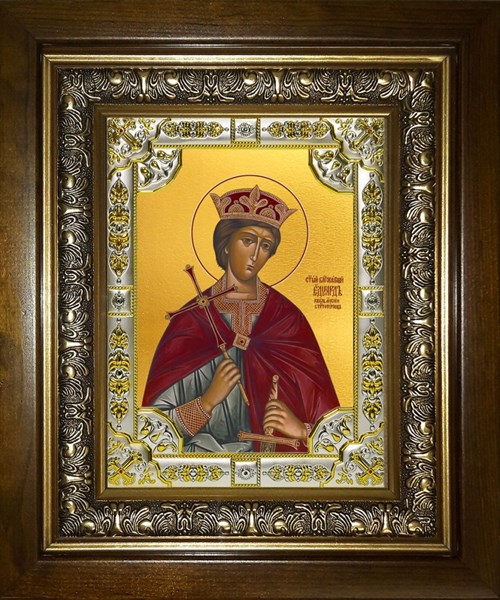 Икона Эдуард мученик, король Англии, в киоте 24х30 см 23107