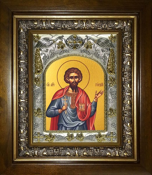 Икона Гордий Каппадокийский, сотник мученик, в киоте 20х24 см 23199
