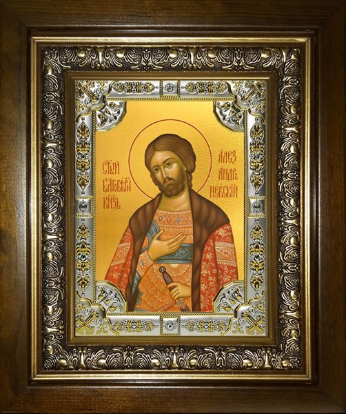 Икона Александр Невский, благоверный князь, в киоте 24х30 см 23232 - фото 36950