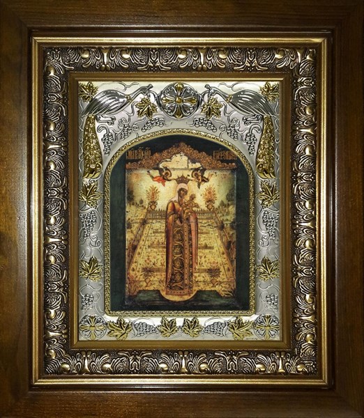 Икона Вертоград заключенный икона Божией Матери, в киоте 20х24 см 23277