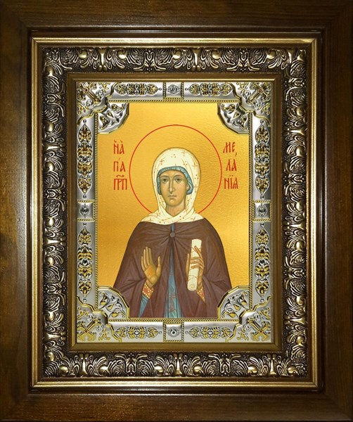 Икона Мелания Римляныня преподобная, в киоте 24х30 см 23279