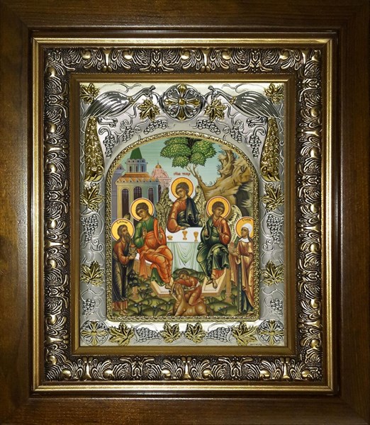 Икона Святая Троица, в киоте 20х24 см 23302