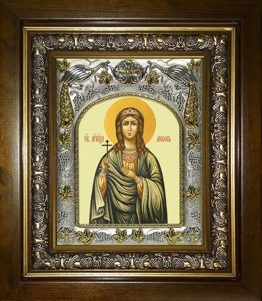 Икона Любовь мученица, в киоте 20х24 см 23356