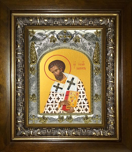 Икона Иоанн (Иван) Златоуст, архиепископ Константинопольский, святитель, в киоте 20х24 см 23359 - фото 37075