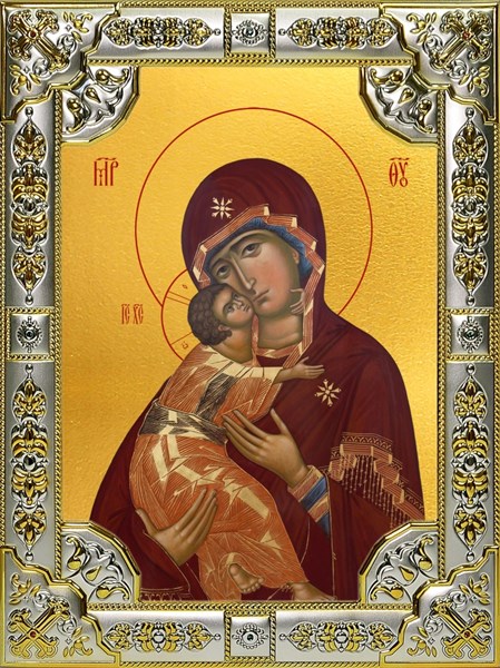 Икона Владимирская икона Божией Матери, 18х24 см, со стразами 23414 - фото 37129