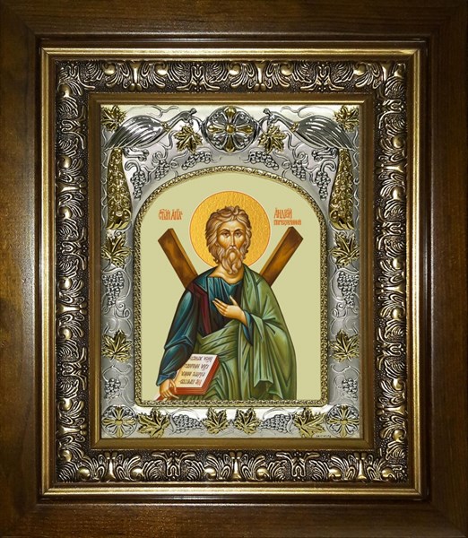 Икона Андрей Первозванный, апостол, в киоте 20х24 см 23424 - фото 37139