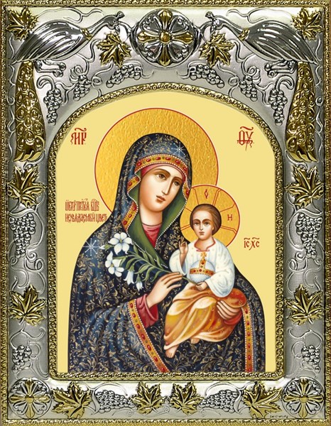 Икона Неувядаемый цвет, икона Божией Матери, 14х18 см 23450