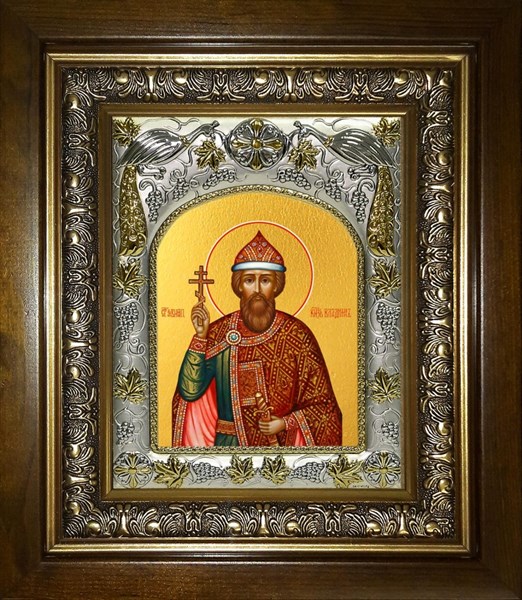 Икона Владимир равноапостольный, Великий князь, в киоте 20х24 см 23456 - фото 37170