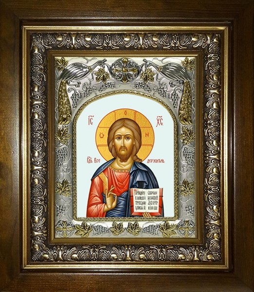 Икона Господь Вседержитель, в киоте 20х24 см 23543