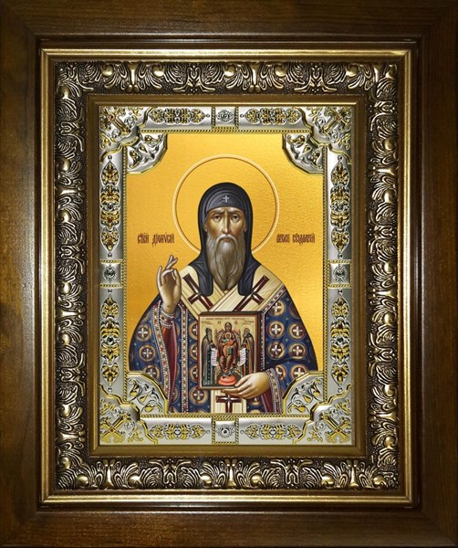 Икона Дионисий Суздальский святитель, в киоте 24х30 см 23559