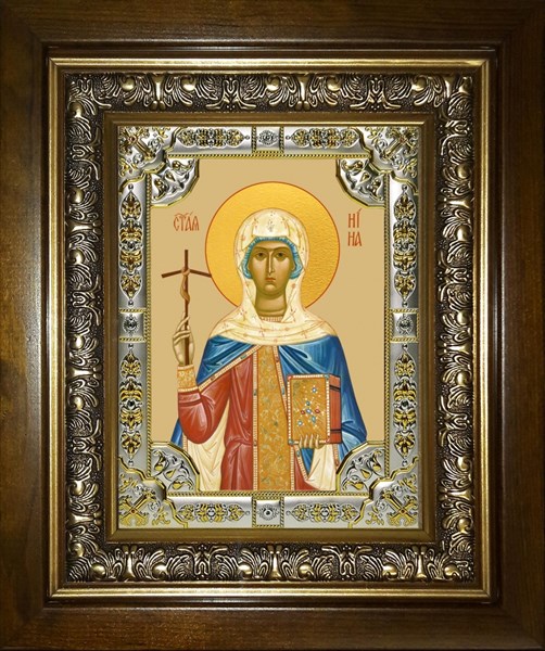 Икона Нина просветительница Грузии, равноапостольная, в киоте 24х30 см 23573