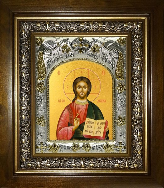 Икона Господь Вседержитель, в киоте 20х24 см 23600
